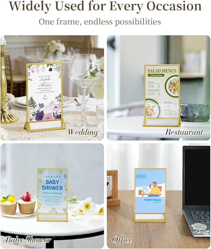Dynta Acrylic Sign Holder 4x6 8 Pack Double Sided Clear Plastic Display Stands - Image 8