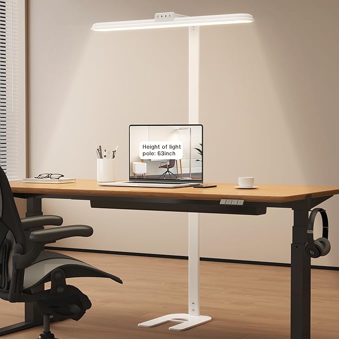 AKRRYR LED Desk Lamp for Home Office, Double Head Desk Lamp, 24W Dimmable Desk by AKRRYR