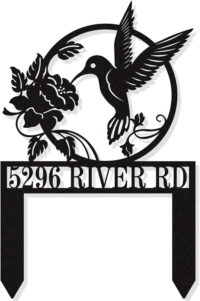 Personalized Hummingbird Metal House Numbers by HYTSIGN