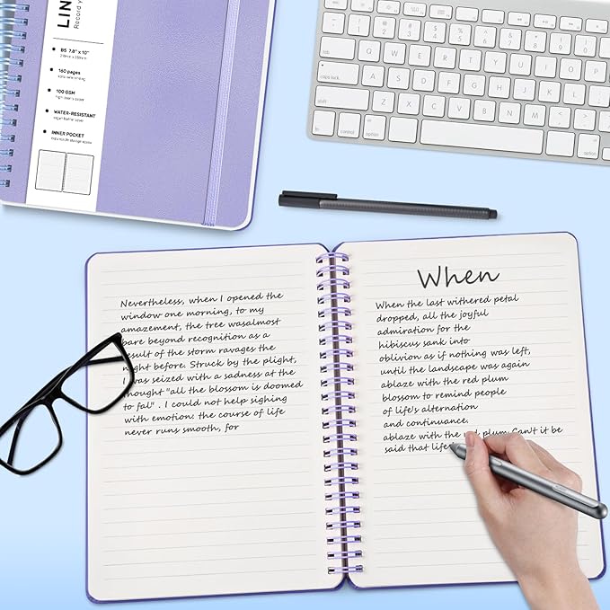 Lined Spiral Journal Notebook, B5 Spiral Notebook, 7.8''×10'' Journaling - Image 3