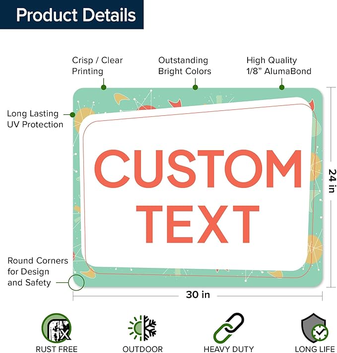 Custom Sign, Custom Street Sign, 11 Font Colors, 13 Font Styles, 4 Hole Options - Image 6