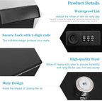 xydled Mail Boxes with Combination Lock, Locking Mailbox Wall Mounted, Security - Image 5