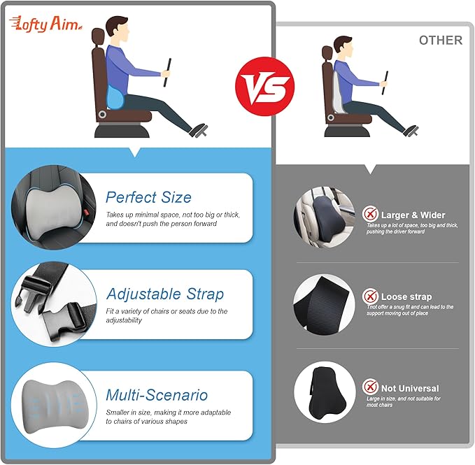 Lumbar Support Pillow for Car, Memory Foam Lumbar Pillow for Lower Back Pain - Image 9
