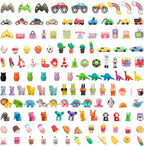 CLOCK KING 132pcs 3D Cute Kids Erasers, Random Desktop Pet Toys Gifts, by CLOCKKING