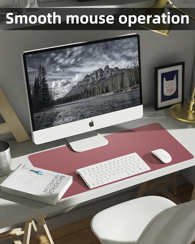 PULeather Non-Slip Desk Mat, Large Mouse Pad & Laptop Desk Pad - Image 4