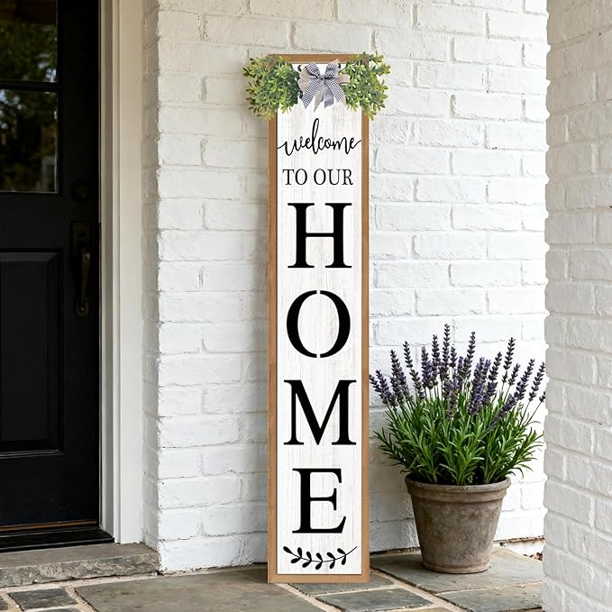 Double-sided Welcome to Our Home Wooden Sign Stand - Image 6
