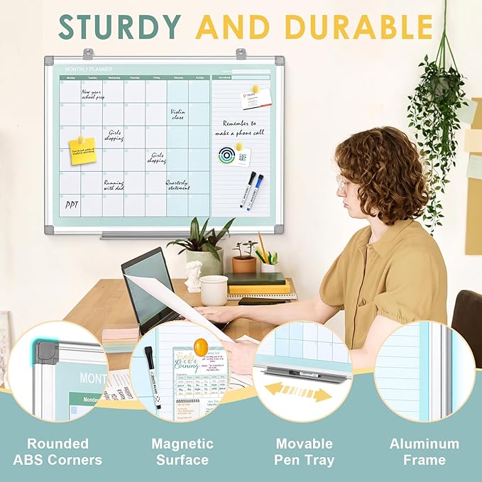 MAKELLO Dry Erase Calendar for Wall 36" x 24", Large White Board Calendar - Image 4