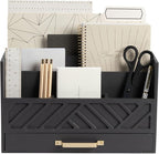 BLU MONACO | Grey Wooden Desk Organizer by Blu_Monaco