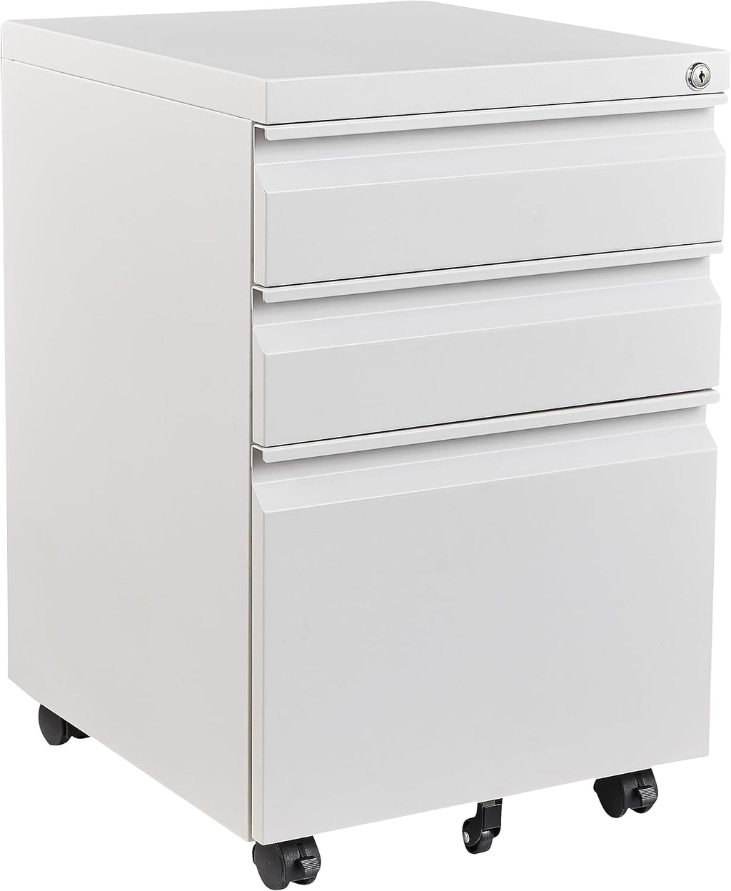 Fesbos 3 Drawer Mobile Metal File Cabinet, Pre-Built Office Storage File Cabinet