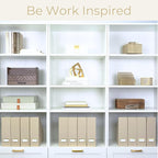 BLU MONACO | Set of 6 Foldable Taupe Magazine File Holders - Image 2