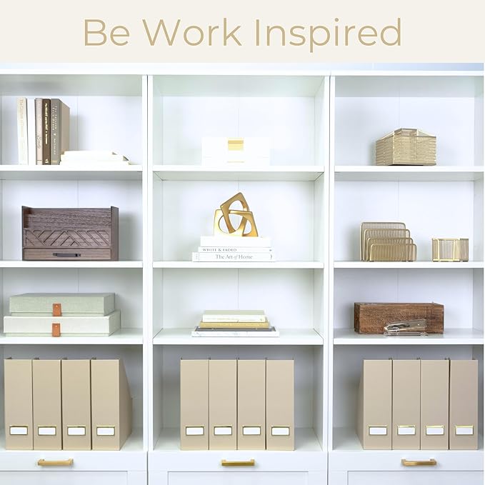 BLU MONACO | Set of 6 Foldable Taupe Magazine File Holders - Image 2