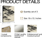 frimeeme vintage sketch pine tree framed canvas wall, close-up detail