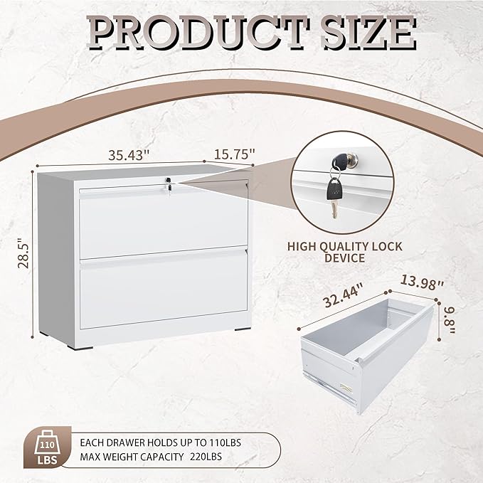 mysteeldepot 2 Drawer Lateral File Cabinet - Image 3