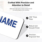 Custom Engraved Name Tags, Magnetic White and Blue Name Tags, Personalized Name - Image 3