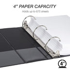Samsill 4 Inch 3 Ring Binders, Made in USA, Economy Round Ring, 675 Sheet - Image 2