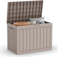 Decksplore 45 Gallon Outdoor Storage Box Waterproof Lockable Resin Deck Box