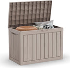 Decksplore 45 Gallon Outdoor Storage Box Waterproof Lockable Resin Deck Box