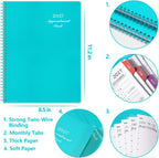 2027 Weekly Appointment Book & Planner - Daily Hourly Planner 2027, 9" x 11", January 2027 - December 2027, 30-Minute Interval, Lay - Flat, Spiral Binding, Thick Paper - Teal Green