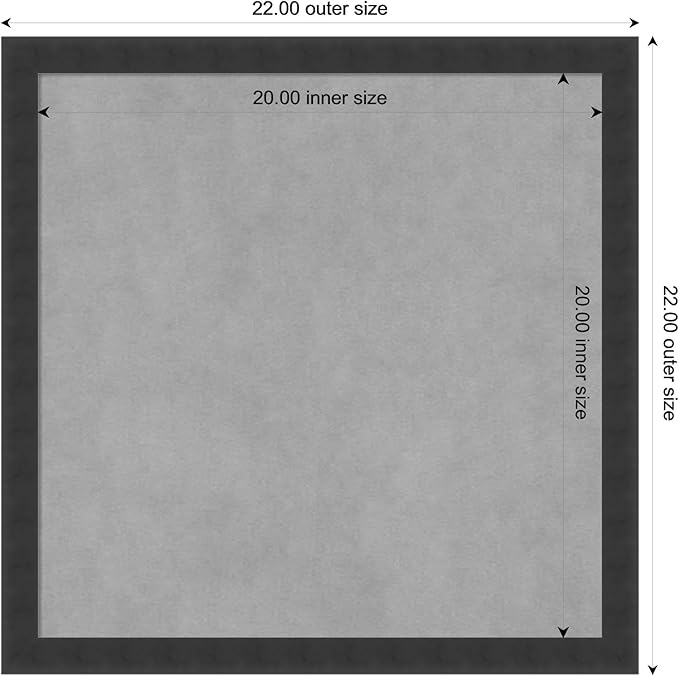 Amanti Art Black Framed Magnetic Board 22x22 Medium Vision Board - Image 3