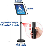 VAIIGO 2Pack 8.5x11 Inch Adjustable Pedestal Poster Sign Stand, Heavy Duty - Image 4
