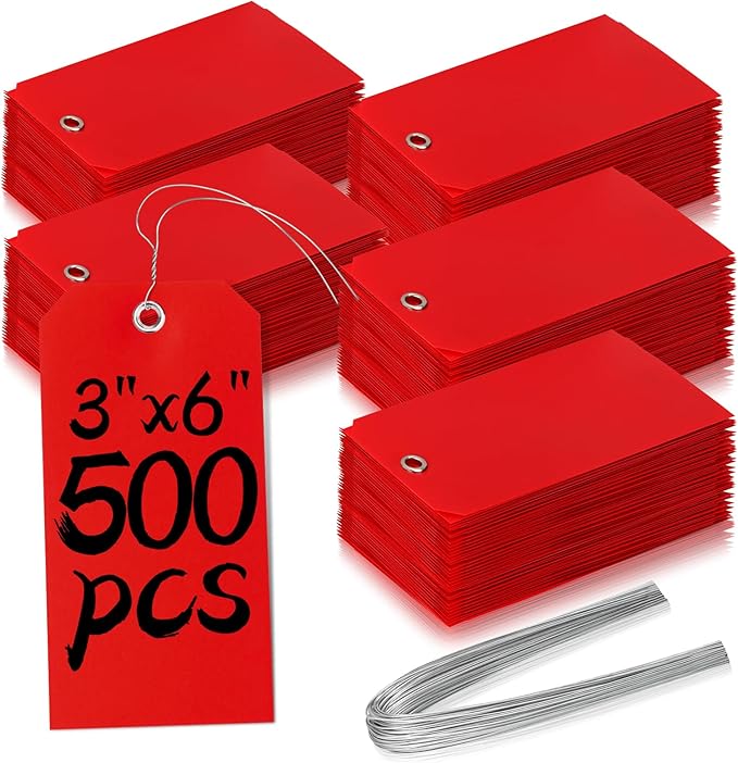 500 Plastic Shipping Tags with Wire by XUWAIDSGN
