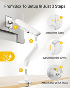 monTEK Single Monitor Arm, Mechanical Spring Monitor Arm - Image 5