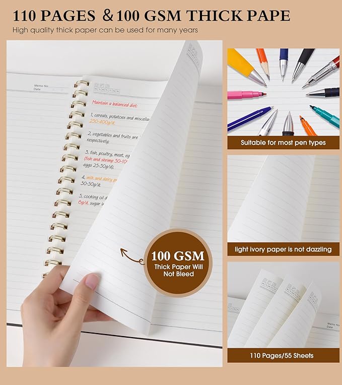 Spiral Notebook Journal 8.5” x 11”, A4 Large Notebooks - Image 4