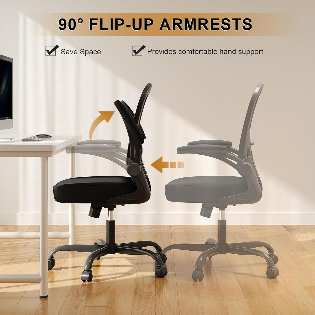 office chair, ergonomic desk chairs 330lbs capacity high showing dimensions