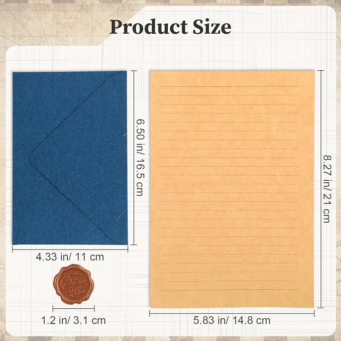 54 Pack Stationery Letter and Envelopes, Stationary Set Includ 30 Letter Paper - Image 2
