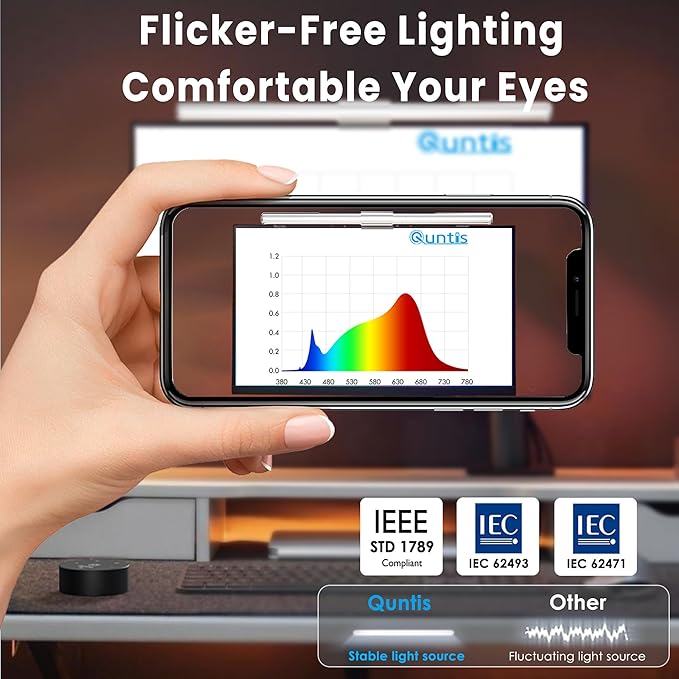 Quntis Monitor Light Bar Pro White, Eye-Care No Glare USB Computer Lamp - Image 6