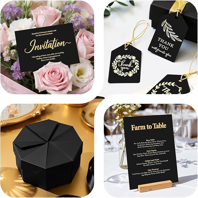 120 Sheets Black Cardstock 8.5 x 11 Construction Paper, 200GSM Card Stock Black - Image 7