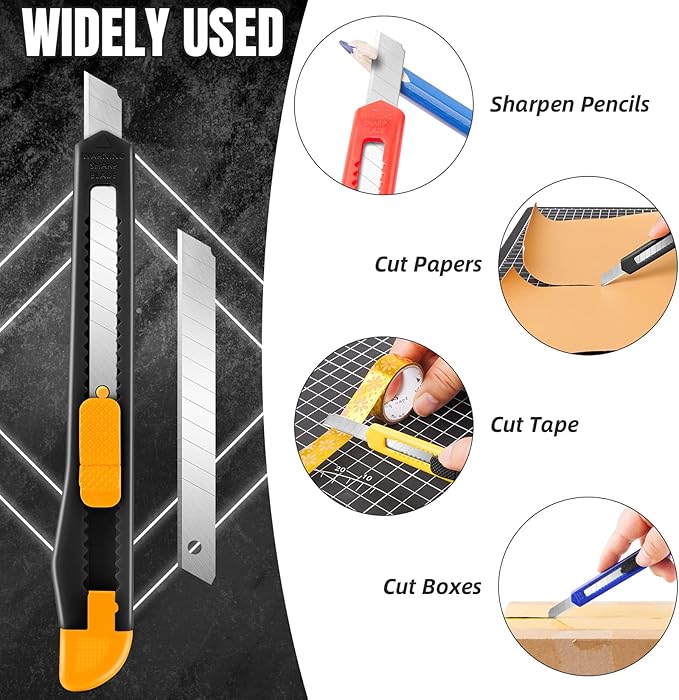 TIFICAL 10 Pack Box Cutter Retractable, 9MM Snap-Off Blade Utility Knife - Image 4