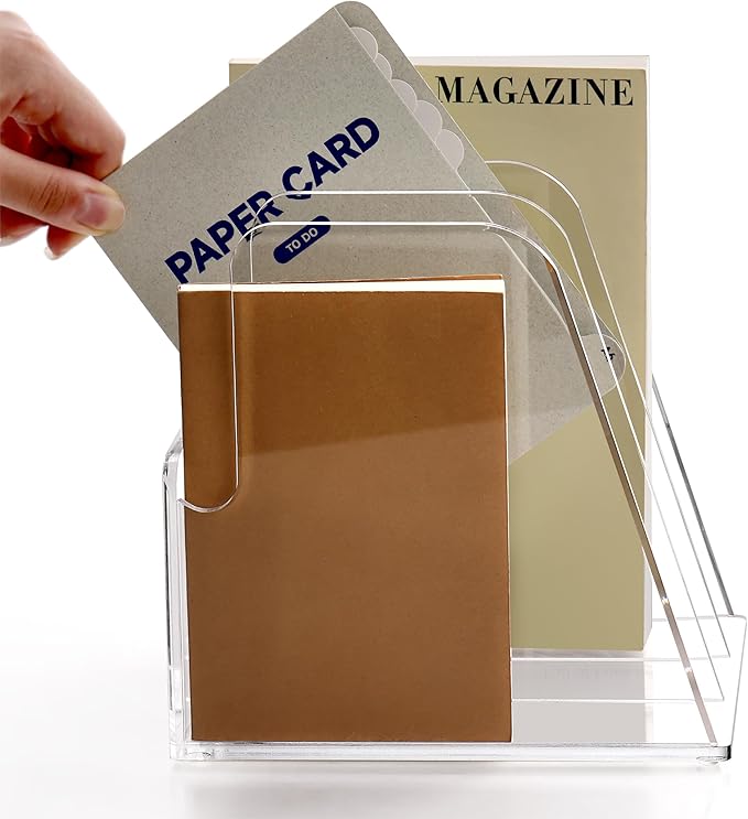 SANRUI Desk Organizer Clear Acrylic Desk Magazine File Holder - Image 8