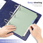 Ospelelf 2 Inch Mini Binder 3 Ring, Vintage Leather Clipboard Binders Dividers - Image 5