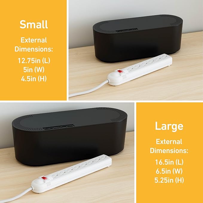 D-Line Cable Management Box, Power Strip Cover, Floor Outlet Hider, Desk Cord - Image 4