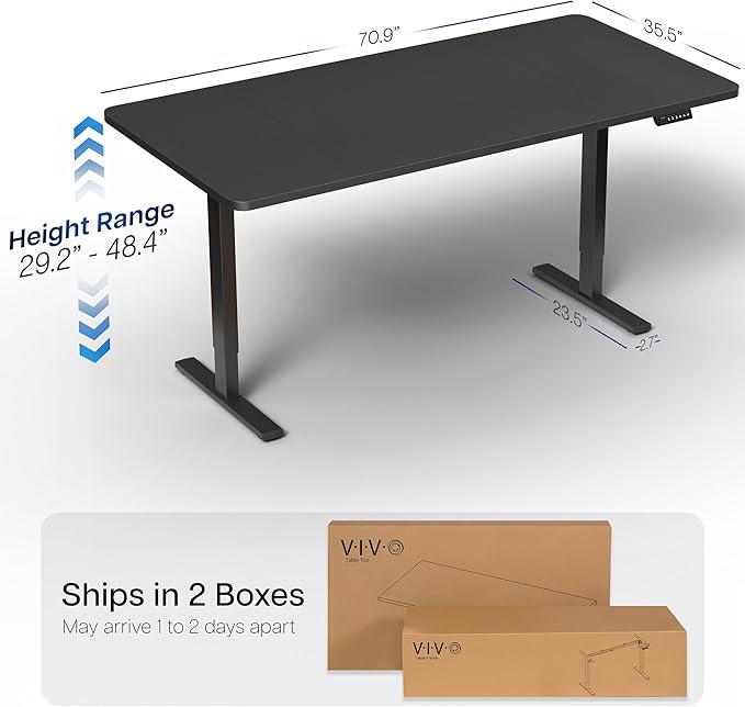 VIVO Electric 71 x 36 in Standing Desk, Memory Height Adjustment, 1B Series - Image 3