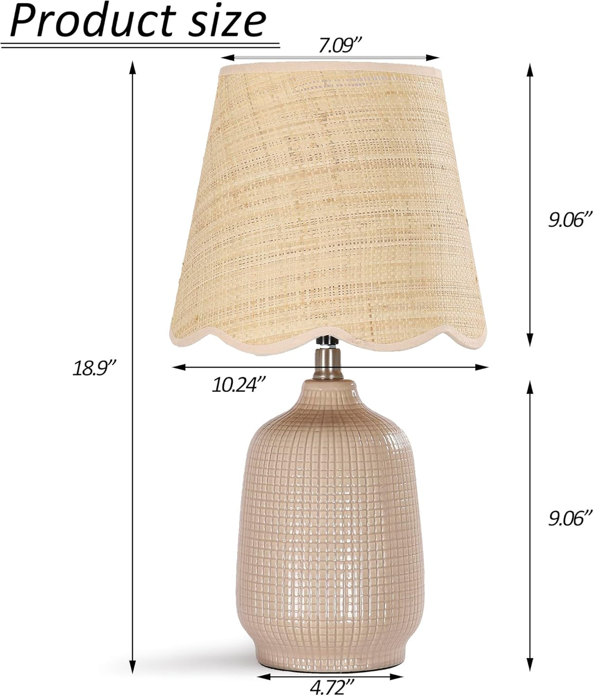 Pia Ricco 19" Modern Ceramic Table Lamp for Living Room Gray Camel Base ...