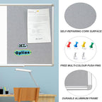 DEVELOP Large Grey Felt Bulletin & Magnetic Dry Erase Combo Board, 72 x 36 Inch - Image 4