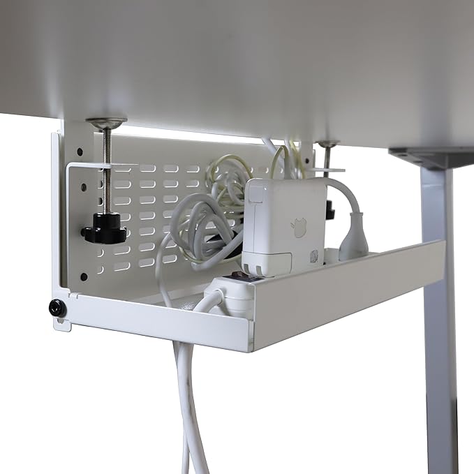 AEONS Universal Under Desk Cable Management Tray-Clamp Mount Hinged Swing - Image 6