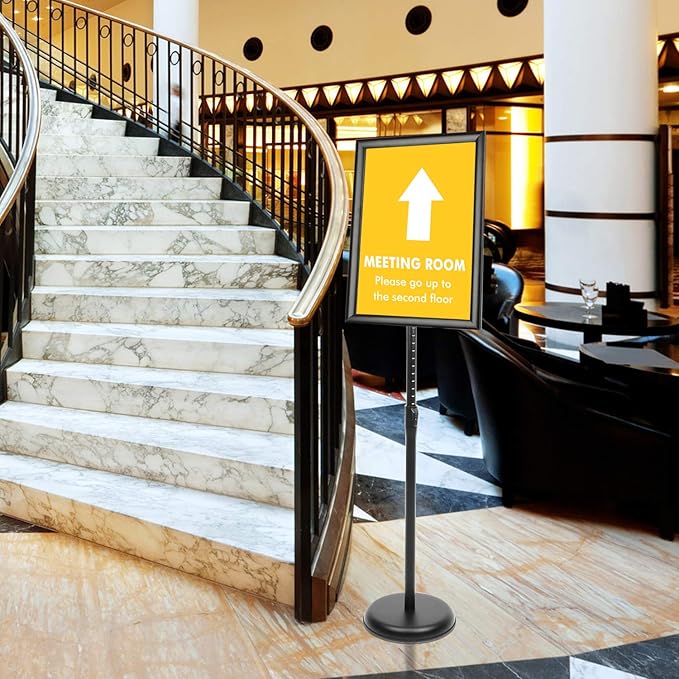 DISPLAYSWORKER Adjustable Poster Sign Stand 11 x 17, Floor-Standing Sign Holder - Image 9