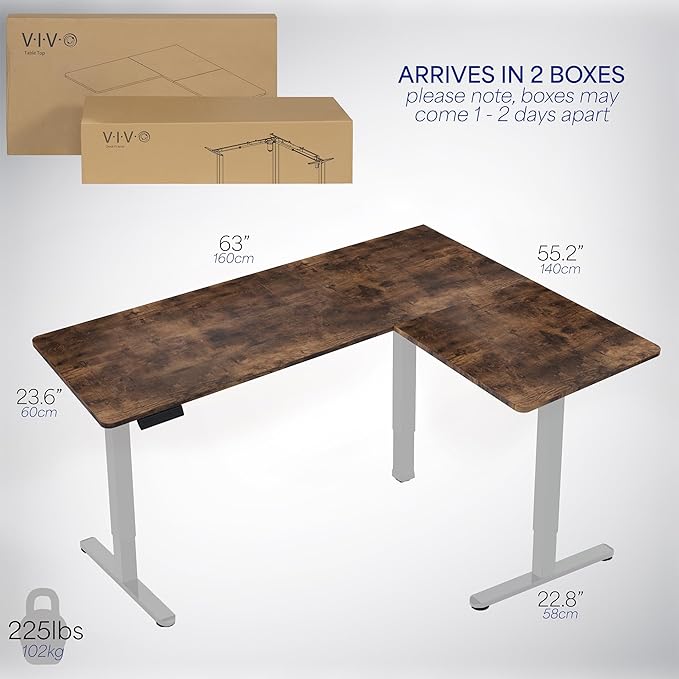 VIVO Electric Corner 63 x 55 inch L-Shaped Standing Desk, Memory Height - Image 6