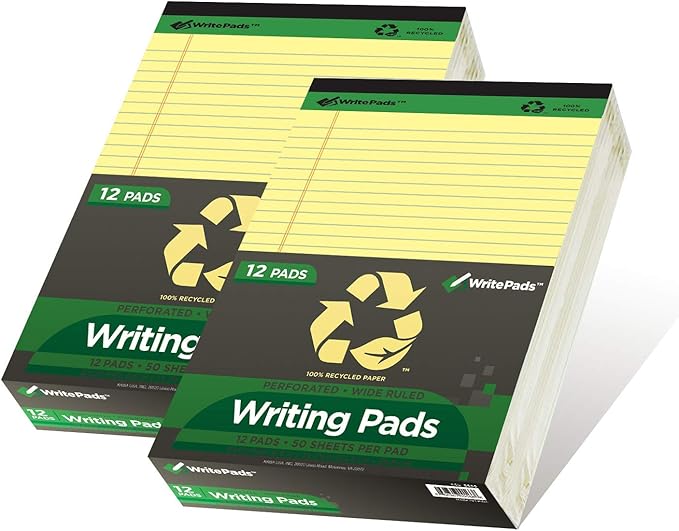 KAISA Legal Pad Writing Pads, 8.5"x11.75" Wide Ruled, 56GSM Paper Notepads by KAISA