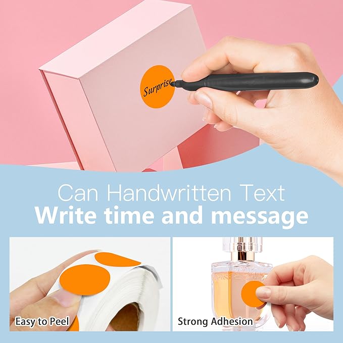 1 Inch Round Color Coding Labels, 1000 Dots Per Roll Orange Color Coded Dot - Image 4