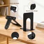 Happyhapi 14 Pair Book Ends for Shelves, 28 Pcs Metal Bookends Book Holder for Shelf, Heavy Book Stopper for Desk, Simple Library Office Home Bookend, 4.9 x 5.7 x 6.5 in, Black (Pack of 2)