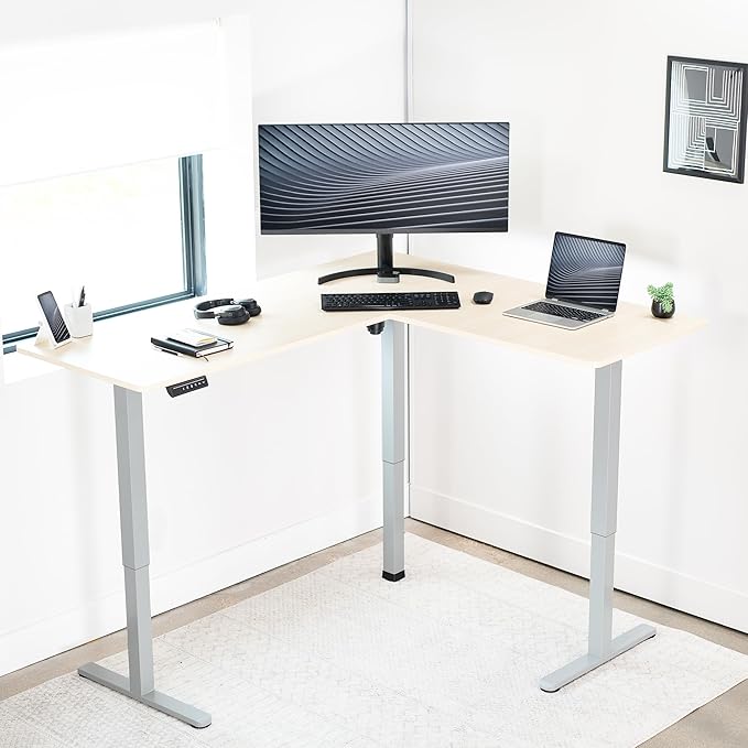 VIVO Electric Corner 63 x 55 inch L-Shaped Standing Desk, Memory Height - Image 8