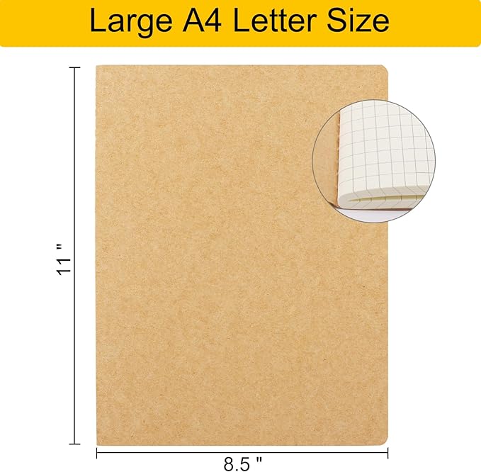 EUSOAR Graph Notebook, 6 Packs Large A4 8.5" x 11" 40 Sheets/ 80 Pages - Image 2