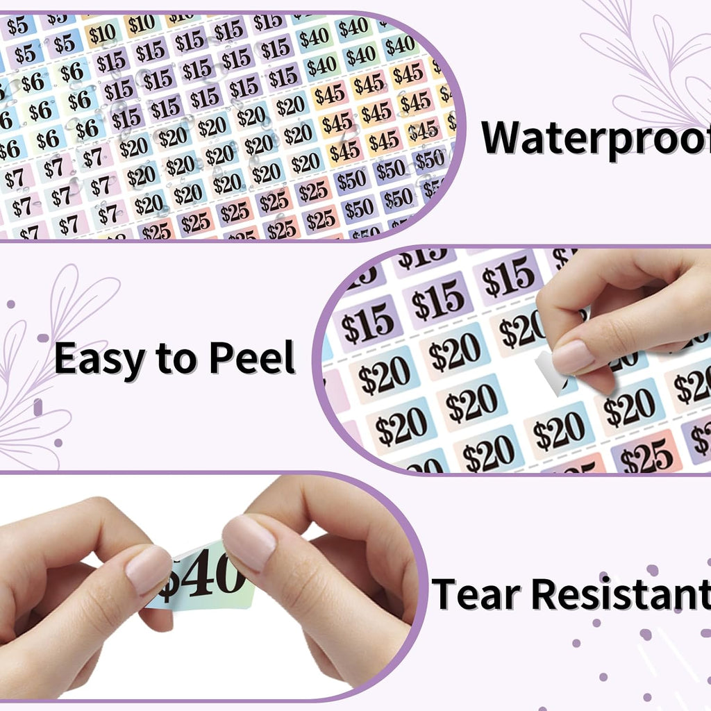 Starboling Garage Sale Stickers, 4050 Pcs 1/2" X 3/4" Yard Sale Price Labels, Rectangle Preprinted Price Labels for Flea Market