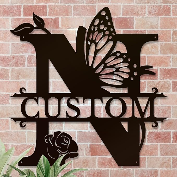 Personalized Custom Letter Name metal Signs, Custom Black Letter Monogram Wall - Image 4