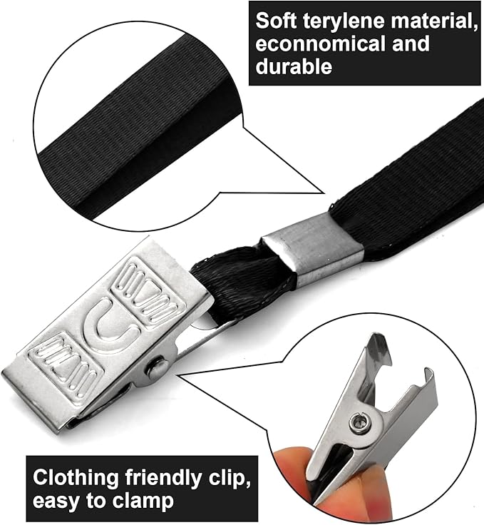 100 Pcs Lanyards for ID Badges and 100 Pcs Clear Name Tag Holders Reusable - Image 3