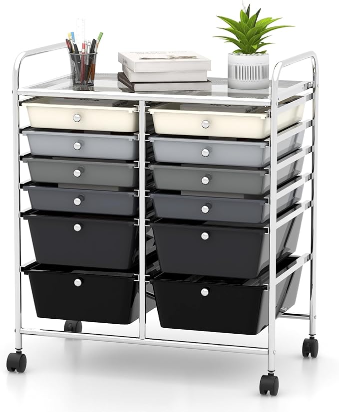 Happygrill 12-Drawer Rolling Storage Cart, Utility Cart by HAPPYGRILL